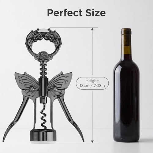 Wine Opener, 3 in 1 Zinc Alloy Premium Wing Corkscrew Wine Bottle
