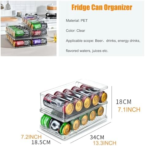 Can Dispenser For Refrigerator, Stackable Kitchen Canned Food Holder