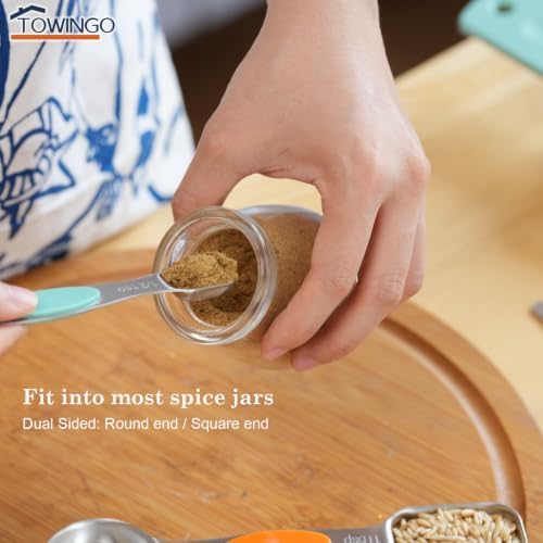 Magnetic Stainless Steel Measuring Spoons Set for Kitchen Cooking
