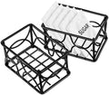 DLUGOPIS 2 Pieces Black Metal Sugar Packet Holder Tea Bag Organizer