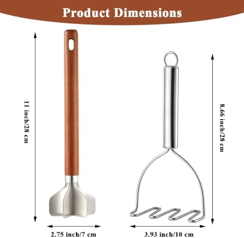 Meat Chopper Potato Masher Set of 2, Berglander Heat Resistant Meat