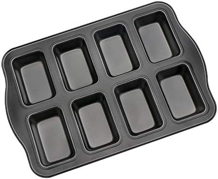 Beasea Mini Loaf Pan 8 Cavity, Nonstick Bakeware Square Bread Pan
