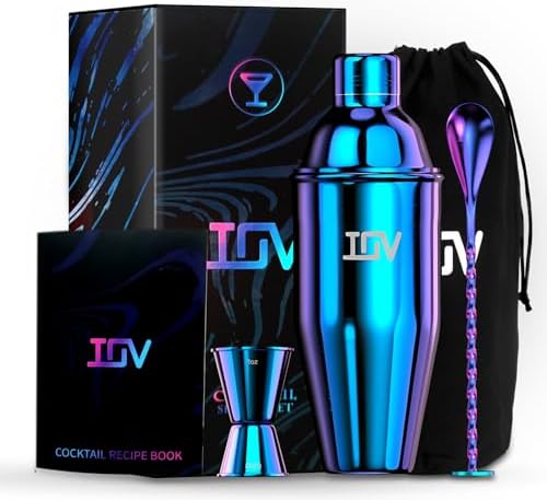 IOV Cocktail Shaker Bar Set, 24oz Martini Shaker with Built-in