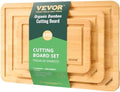 VEVOR Cutting Board 3 Pieces, Premium Versatile Bamboo Cutting Board