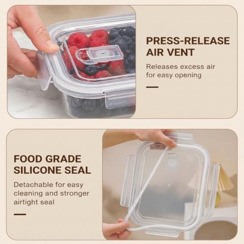 Glass Berry Containers for Fridge, 5 Pack