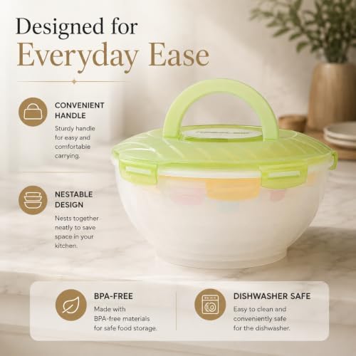 Neoflam 8-Piece Mixing Bowl Set with Lids, Airtight, Stackable