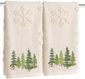 2 Pack Christmas tree Hand Towels 100% Cotton Jacquard snowflake
