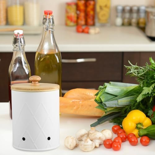 Uonlytech Potato and Onion Storage Bin with Ventilated Lid, Small