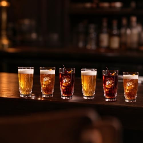 Drinking Glasses Set of 6 - Water Glasses 12 OZ - Highball Glasses