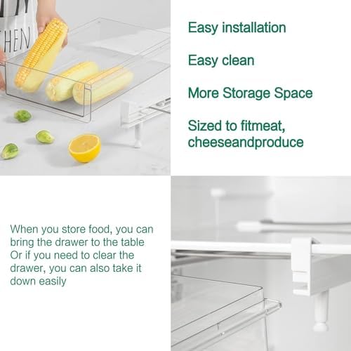 Large Fridge Drawer Organizer 14in-20in Upgradation Refrigerator