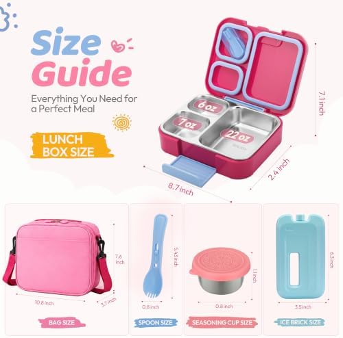 Stainless Steel Bento Lunch Box with Insulated Bag
