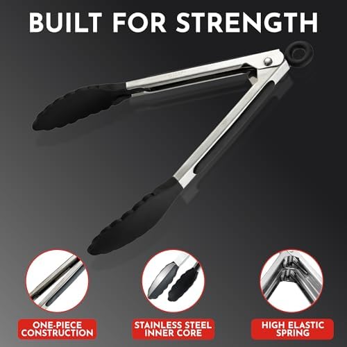 Kitchen Locking Tongs, 12, 9 & 7 Inch, Set of 3