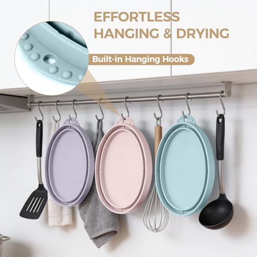 Forenee 3Pack Collapsible Silicone Bowl Liners for KitchenAid 4.5 Qt