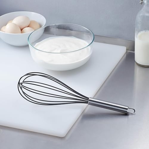 Amazon Basics Stainless Steel and Silicone Non-Stick Coated Whisk Set