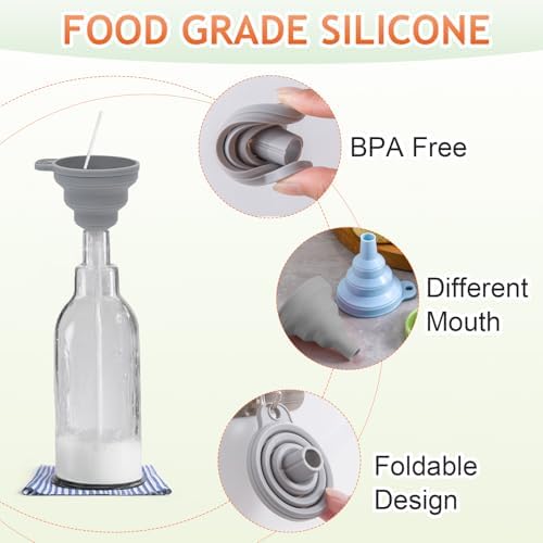 Kitchen Funnel Set, 2026 New Food Grade Silicone Collapsible Funnels