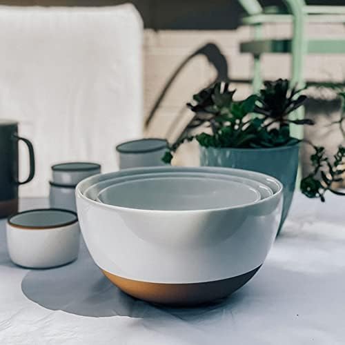 Mora Ceramic Large Mixing Bowls - Set of 2 Nesting Bowls for Cooking
