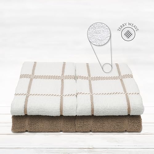 100% Cotton Terry Dish Towels, 4 pack16 x26 Inches, Super Soft and