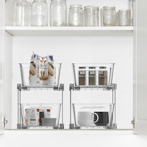 Simple Houseware 2Pcs 2-Tier Slim Drawer Organizer, Clear