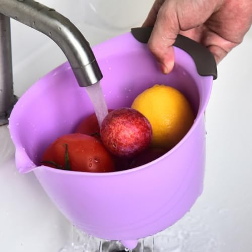 OUNONA L 2l 1l Mixing Bowls with Lids, Nesting Fruit Vegetable Wash