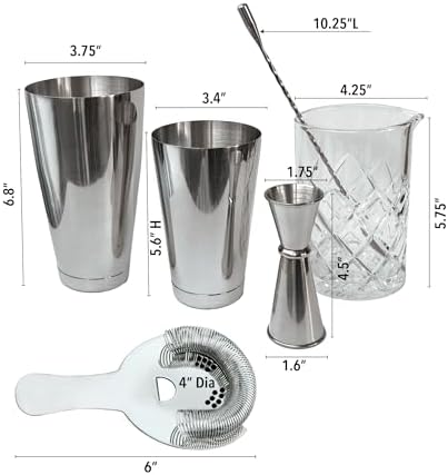 Lily's Home 6-Piece Boston Cocktail Shaker Set: Boston Shaker Cocktail