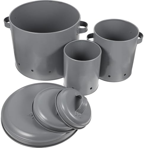 3pcs Iron Potato Storage Buckets with Vent Design and Handle