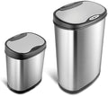 Ninestars Two-Piece Automatic Trash Can Set, 13 Gal & 3 Gal