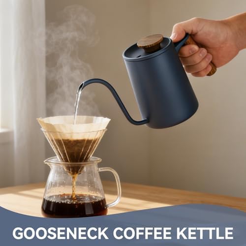 Gooseneck Pour Over Kettle, 600ml/20oz, 304 Stainless Steel