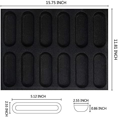 Silicone Hot Dog Bun Mold Mini Silicone Baguette Mould Non-Stick