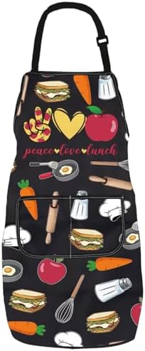 PXTIDY School Lunch Lady Apron With Pocket Cafeteria Worker Gifts