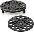 Cast Iron Trivet 2 PCS Set, 8-inch, Meat Rack, Cast Iron Grate for