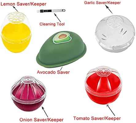 Onion Garlic Lemon Avocado Saver Containers, 5-Piece Set
