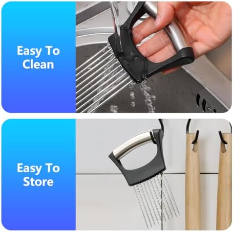 Stainless Steel Onion Holder for Slicing, Onion Slicer and Cutter