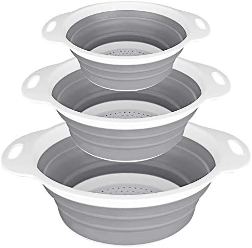 QiMH Collapsible Colander Strainer Set of 4-1 PC 6 Quart Expandable