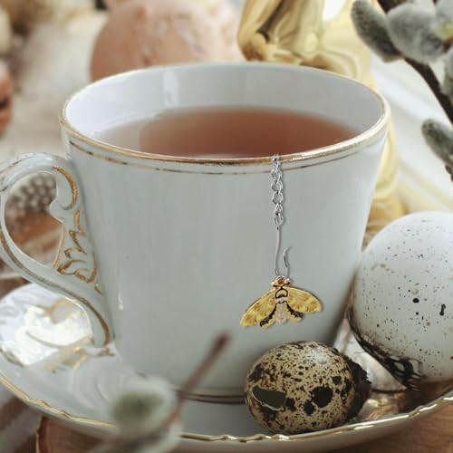 6 Set Tea Infuser for Loose Leaf Tea with Butterfly Bee Charm Pendant