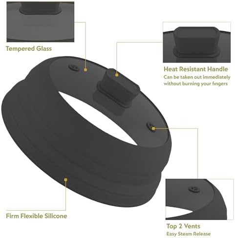Collapsible Microwave Splatter Cover, Glass Silicone Foldable
