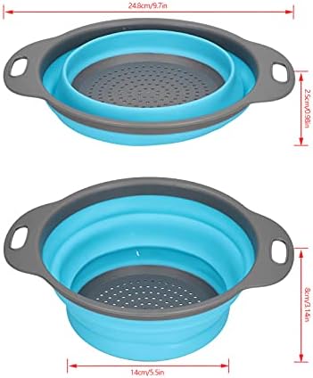AUNMAS Small Collapsible Colander, PP & Silicone, Space-Saving