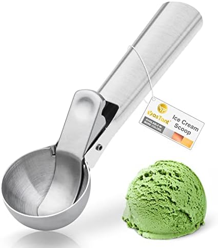 Ice Cream Scoop with Trigger Ice Cream Scooper Stainless Steel, Heavy