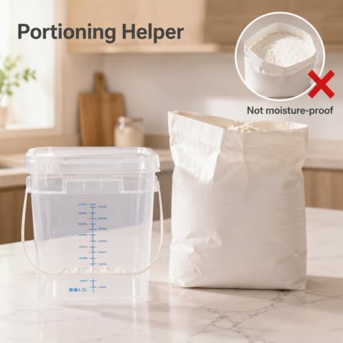 ASEVAT 2 Pack 1 gallon (4L/4.2 Qt) Square Food Storage Containers with