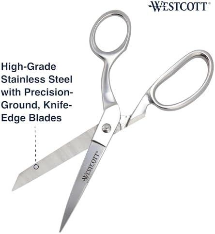 Westcott 8-Inch Forged Heavy Duty Bent Fabric Scissors