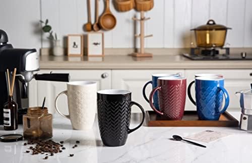 AmorArc 20 oz Large Coffee Mugs Set of 6, Tall Ceramic Coffee