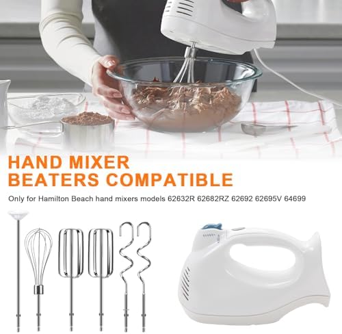 6 Pack Hand Mixer Beaters Attachments Compatible with Hamilton Beach