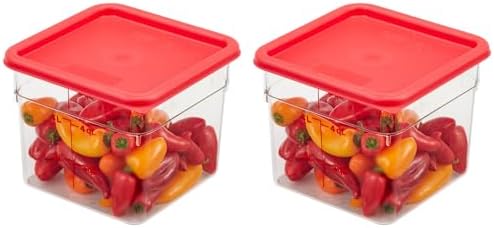 Cambro Food Storage Container with Lid, 6 QT, 2 Pack