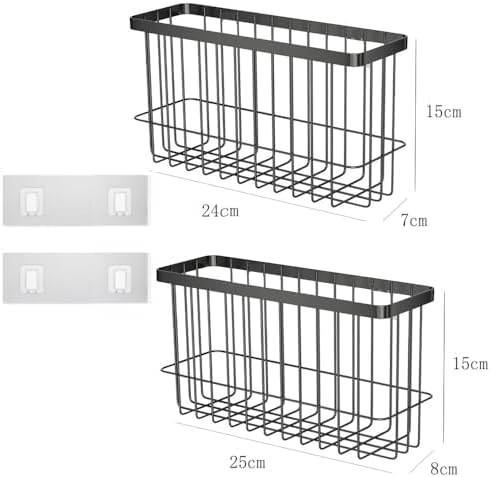 2 Piece Kitchen Cabinet Door Storage Box, Black