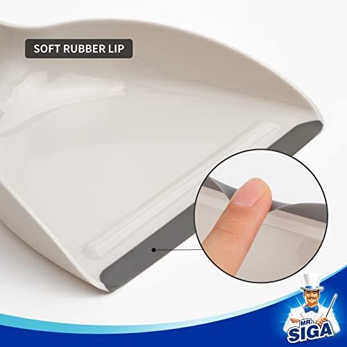 MR.SIGA Mini Dustpan and Brush Set, Bamboo Handle