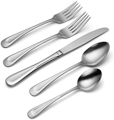 Oneida Satin Sand Dune 45-Piece 18/0 Silverware Set for 8, Flatware