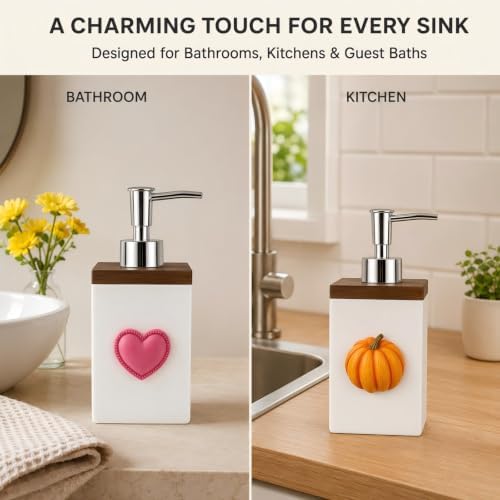 Seasonal Soap Dispenser with 9 Interchangeable Magnets for Holidays