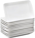 Irenare 12 Pcs 10 Inch Rectangular Salad Plates White Rectangular