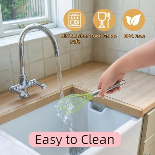 Cididu Set of 24 Silicone Whisk Bulk for Cooking, 10 In Wisking Tool