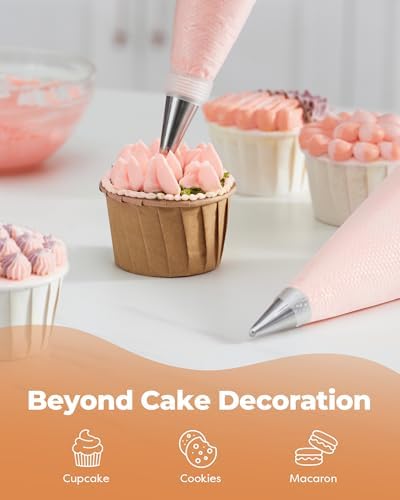 Kootek 140 Piping Bags and Tips Set Frosting Piping Kit for Beginner &
