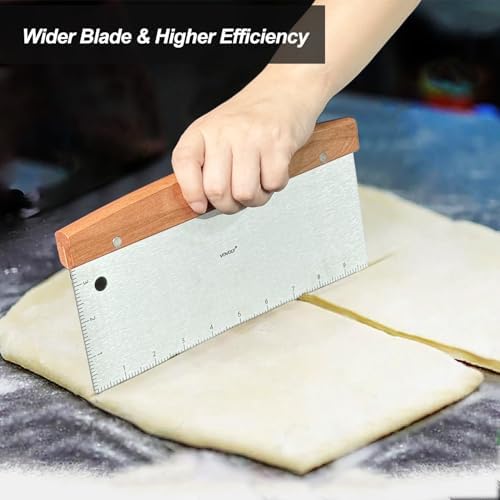 Vovoly Large Bench Scraper Kitchen Utensil, 10" Long Dough Scraper